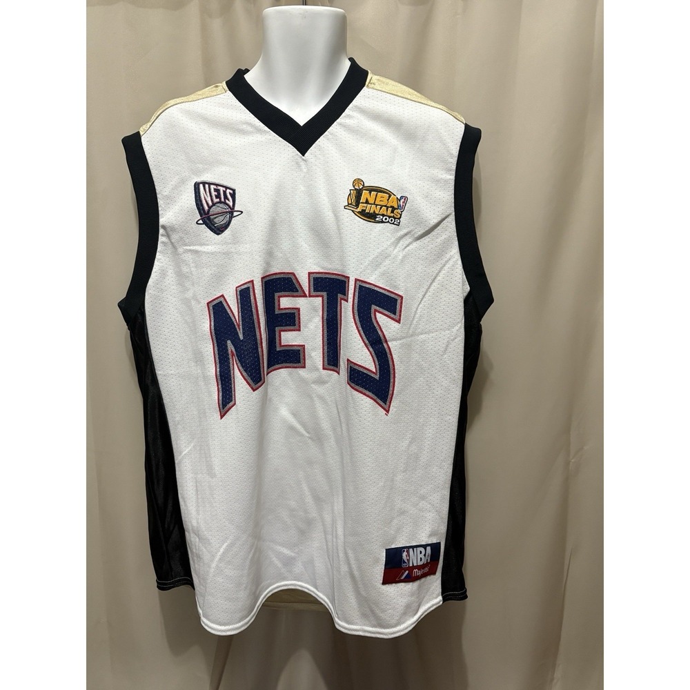 Vtg NEW JERSEY NETS Kidd  JERSEY NBA Finals  2002 Shiny Gold Back MENS XL